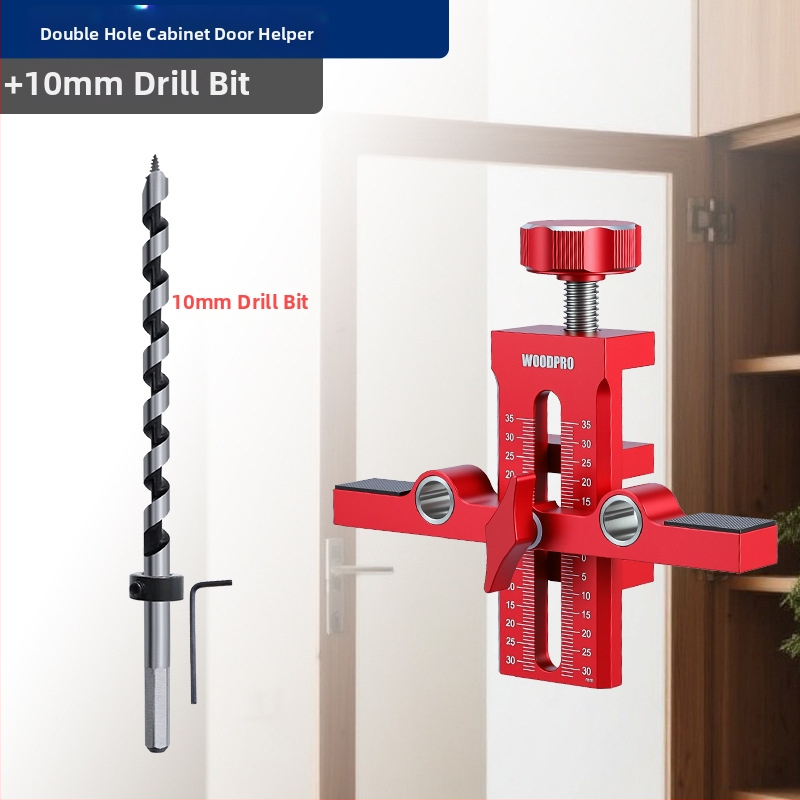 Инструмент за монтаж на шкафни врати с двоен отвор — алуминиева сплав, WOODPRO, за домашни шкафове
