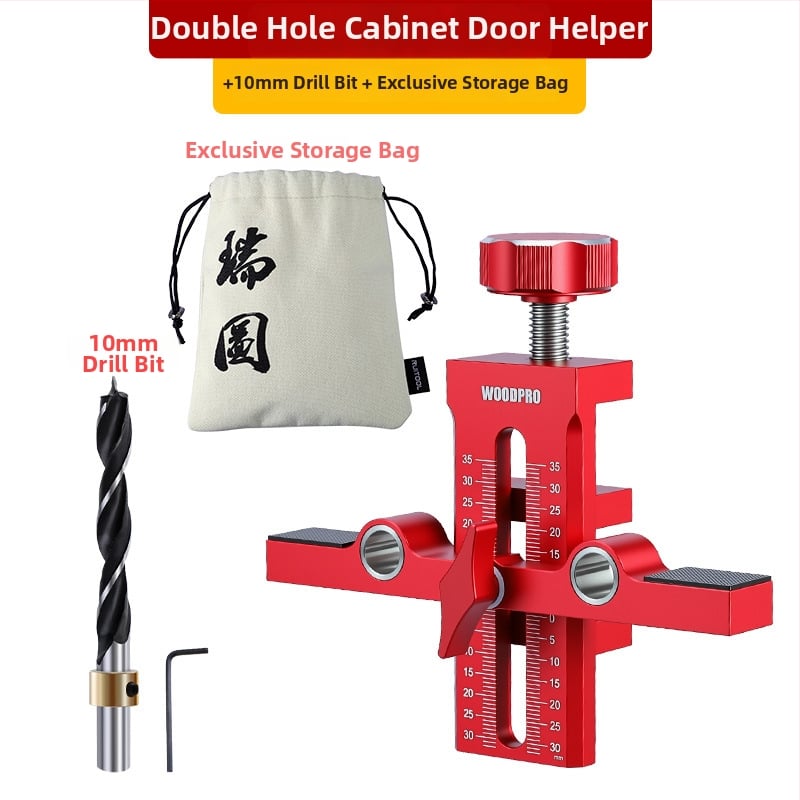Инструмент за монтаж на шкафни врати с двоен отвор — алуминиева сплав, WOODPRO, за домашни шкафове