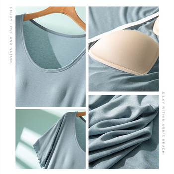 Φόρεμα Modal με ενσωματωμένη επένδυση στήθους, Α-γραμμή, στρογγυλός λαιμός, 90–95% ινώδη Modal