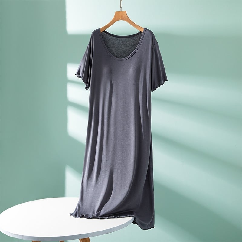 Φόρεμα Modal με ενσωματωμένη επένδυση στήθους, Α-γραμμή, στρογγυλός λαιμός, 90–95% ινώδη Modal