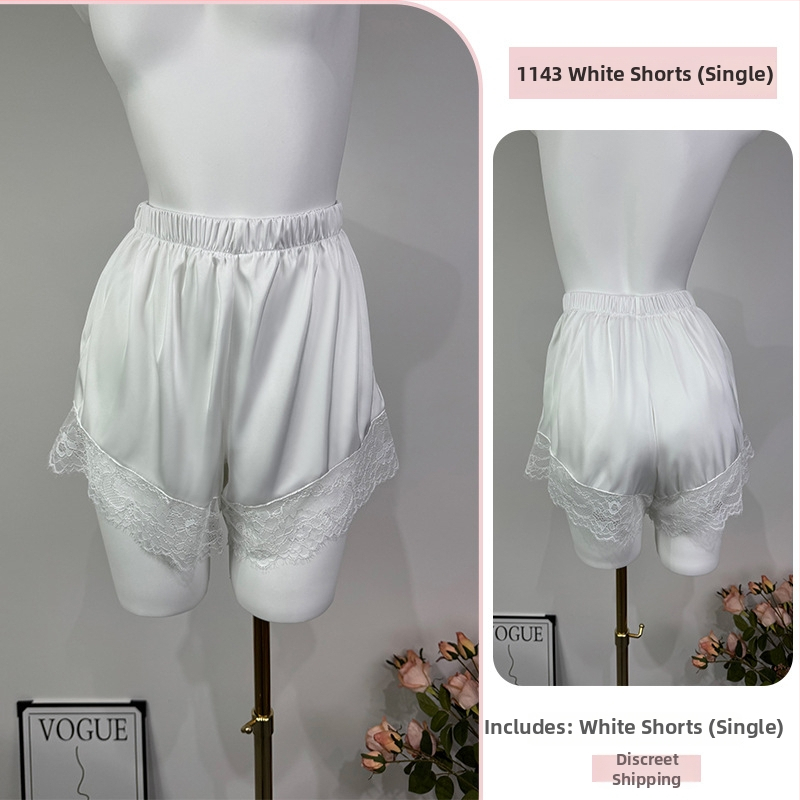 Σετ πιτζάμες με δαντέλα για μεγάλος μέγεθος: πουκάμισο με V-λαιμό και χαλαρή νυχτικιά, πολυεστέρας, κατάλληλο για όλες τις εποχές