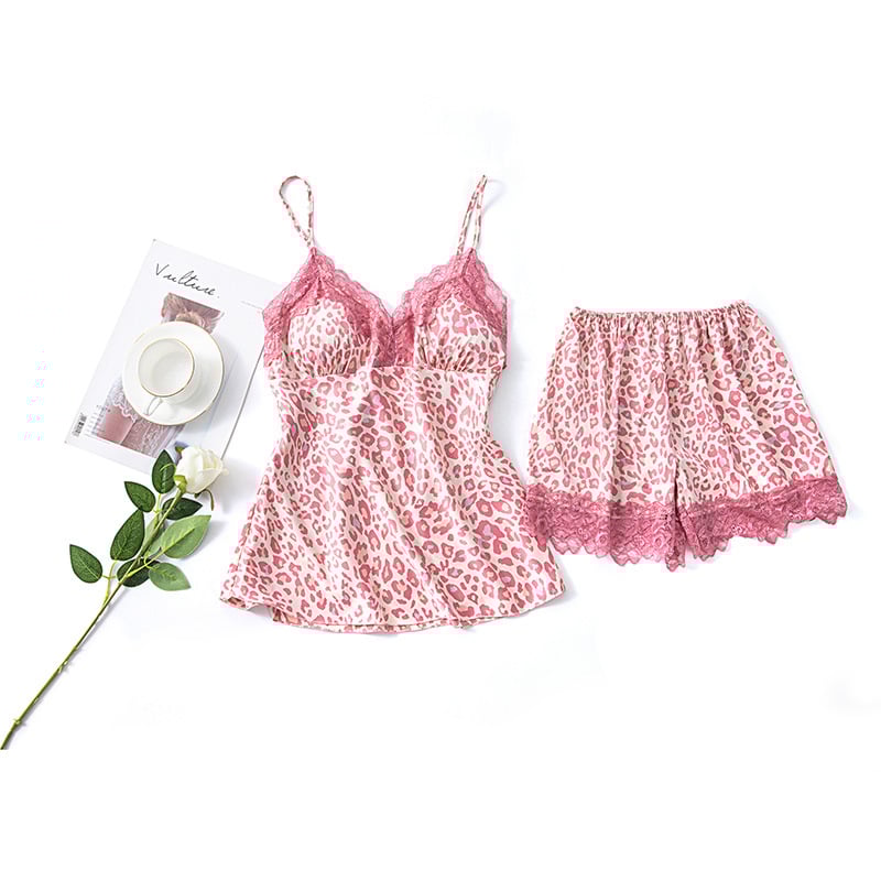 Σετ πιτζάμες γυναικών από σατέν-σίφον, αμάνικος camisole με σορτς, πολυεστέρας 90-95%, υπερλεπτό και δροσερό οικιακό ντύσιμο για καλοκαίρι