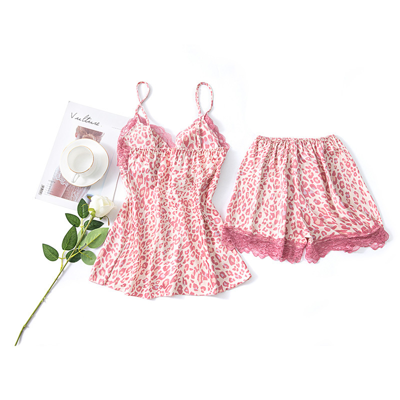 Σετ πιτζάμες γυναικών από σατέν-σίφον, αμάνικος camisole με σορτς, πολυεστέρας 90-95%, υπερλεπτό και δροσερό οικιακό ντύσιμο για καλοκαίρι