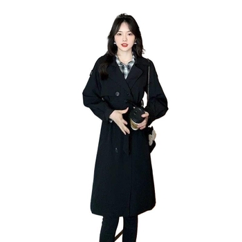 Női középmagasságú pamut-keverék szélkabát, A-vonalú sziluett, hercegnő ujjú, közepes vastagság