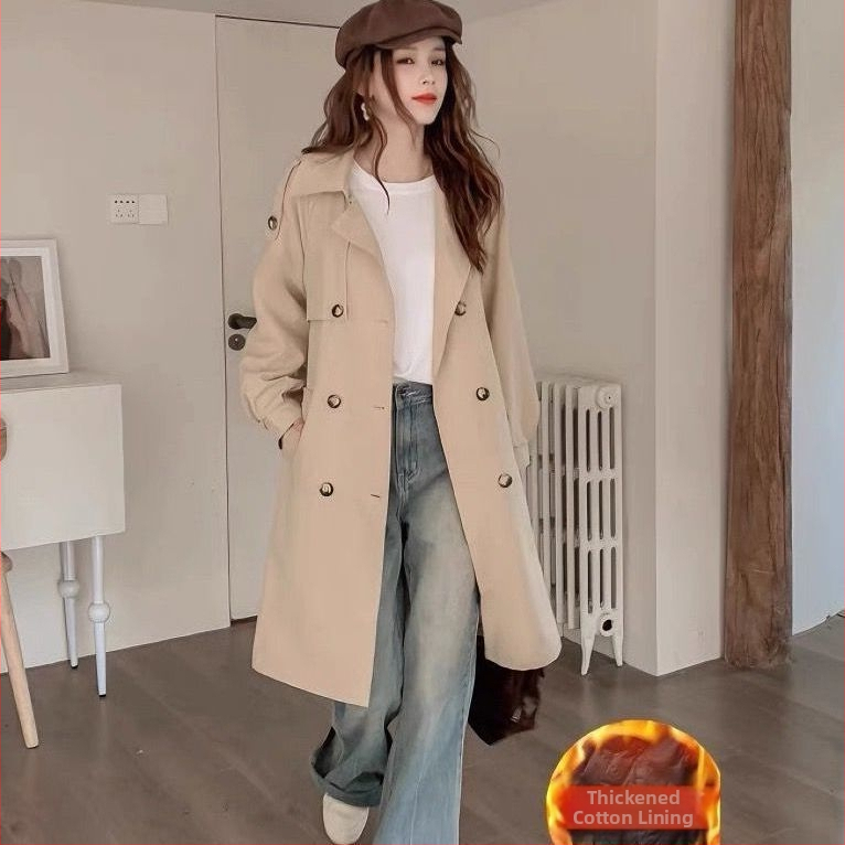 Női középmagasságú pamut-keverék szélkabát, A-vonalú sziluett, hercegnő ujjú, közepes vastagság