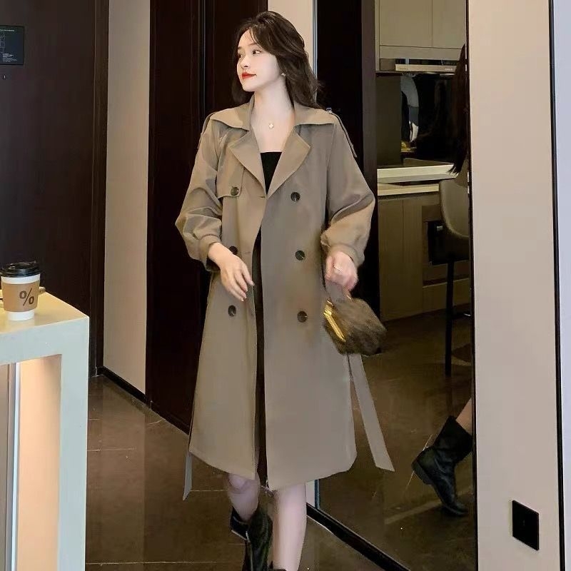 Női középmagasságú pamut-keverék szélkabát, A-vonalú sziluett, hercegnő ujjú, közepes vastagság