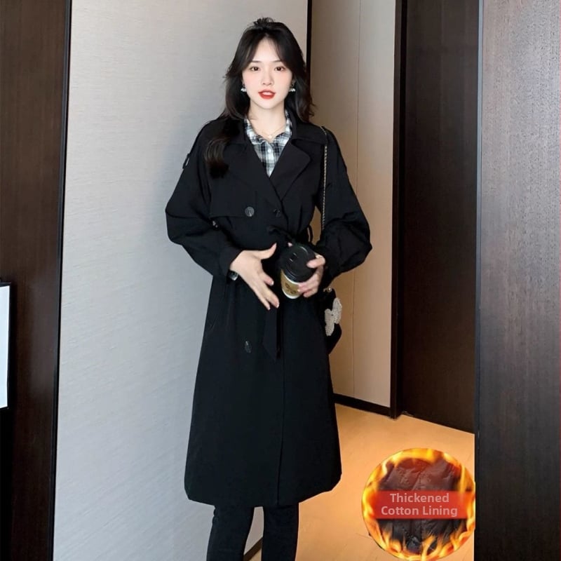 Női középmagasságú pamut-keverék szélkabát, A-vonalú sziluett, hercegnő ujjú, közepes vastagság