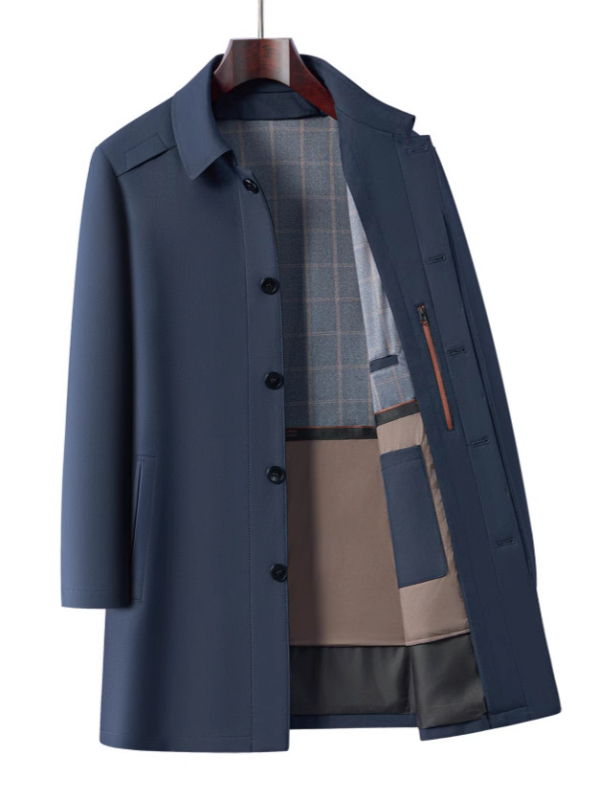 Палто с сваляема яка, ревър, едноредово закопчаване, дебел зимен модел, външен milk silk плат с 25% вълна, подплата 100% памук