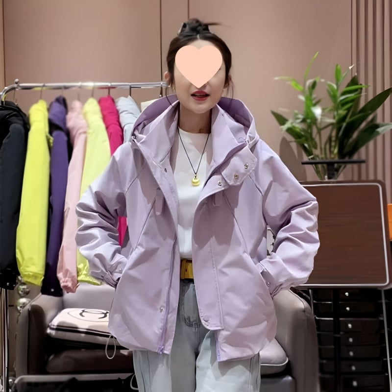 Chiasa dzseki | poliészter-spandex 95%+ keverék | A-vonalú sziluett | álló gallér | 2025 tavasz