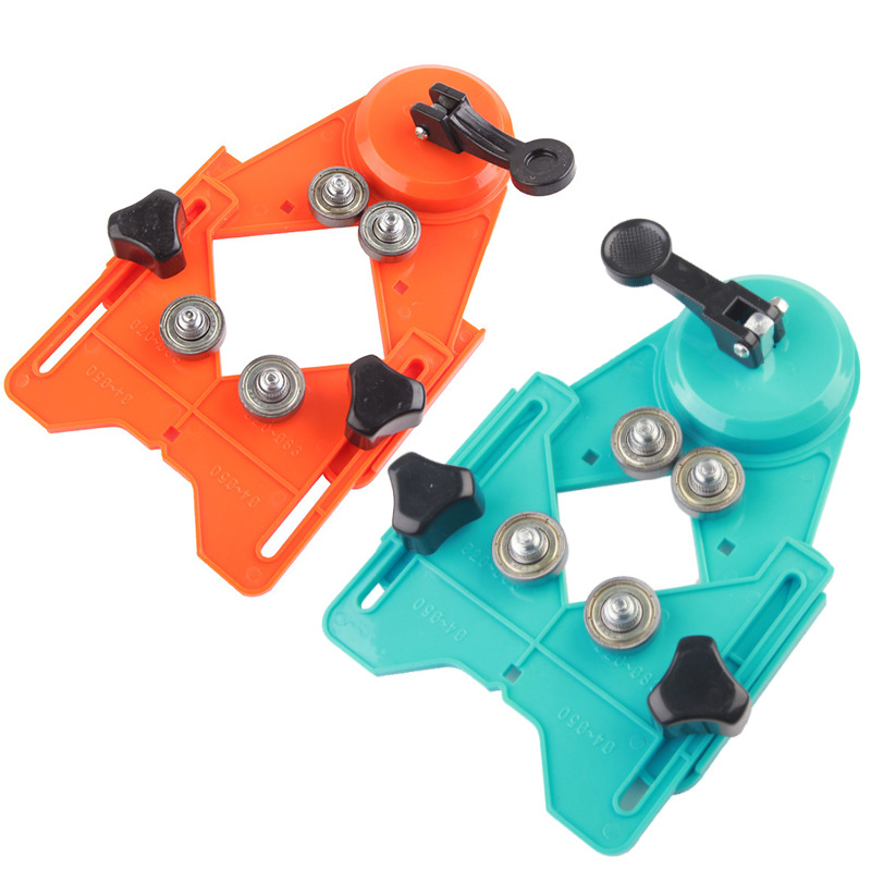 Позиционер за дупки в плочки с регулируемо позициониране и кантиране; за керамични плочки и мрамор, метал/пластмаса, 1 комплект, ръчна изработка, за домашна употреба