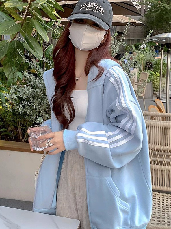 Γυναικείο ζακετάκι-παλτό με κουκούλα, φερμουάρ, τσέπες, χαλαρή γραμμή, μακριά μανίκια, μεσαίας πυκνότητας