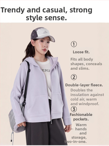 Női kapucnis laza szabású szélvédett kabát flockos textúrával, poliészter–spandex keverék