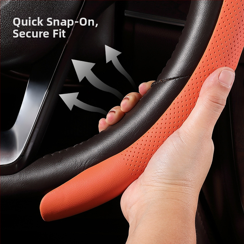 Калъф за волан – перфорирана антиподхлъзваща повърхност, четирисезонна универсална, спортен стил, изкуствена кожа