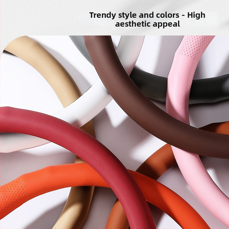 Калъф за волан – перфорирана антиподхлъзваща повърхност, четирисезонна универсална, спортен стил, изкуствена кожа