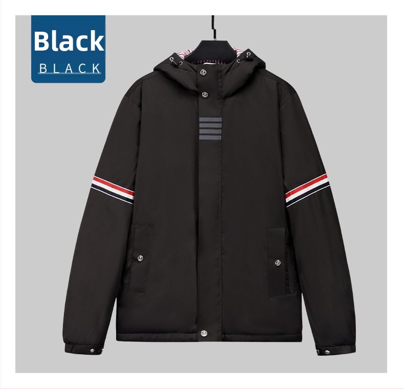 TB BROWIN Куртка в корейски стил, водоустойчива и ветроустойчива, стегнат силует, качулка и цип