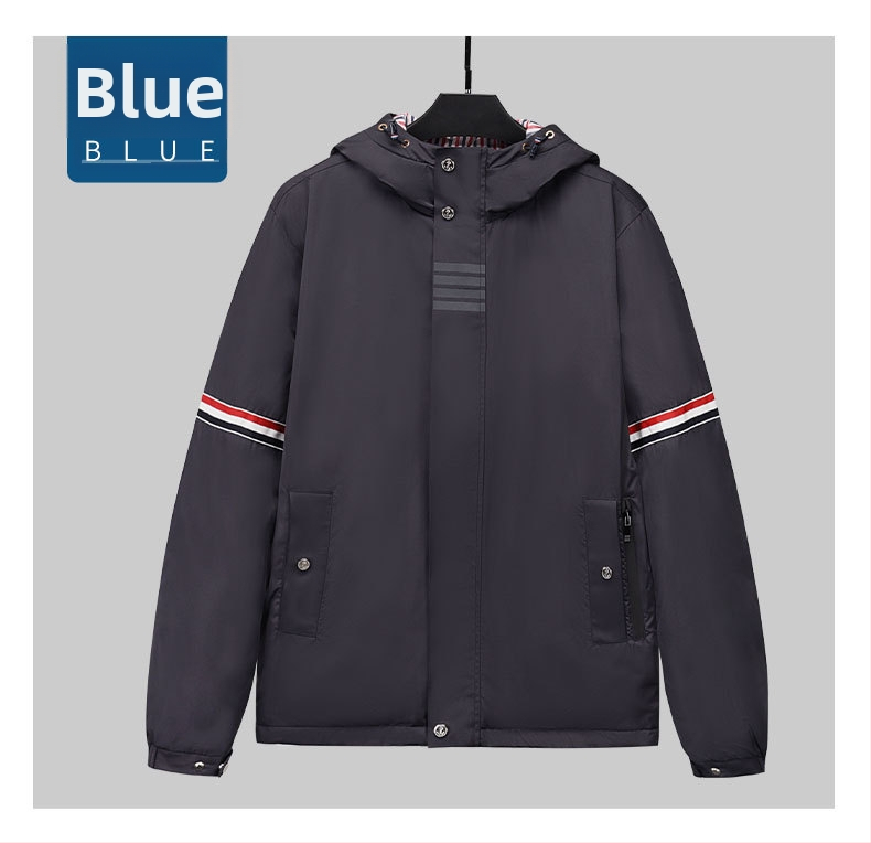 TB BROWIN Куртка в корейски стил, водоустойчива и ветроустойчива, стегнат силует, качулка и цип