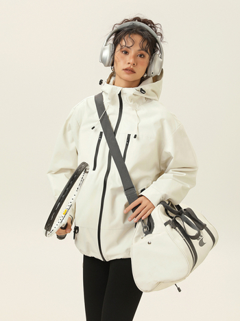 Jakna s kapuljačom, rever ovratnik, zatvarač sprijeda, slobodan kroj (100% poliester)