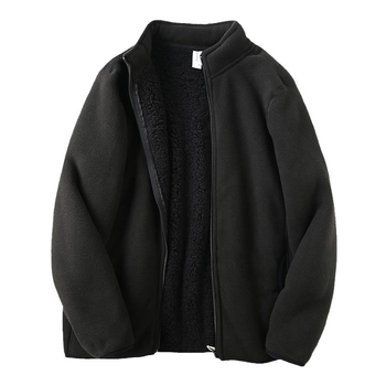 Muška jakna s kapuljom i zatvaračem, stojeći ovratnik, slobodan kroj, dugi rukavi, poliester – jesen