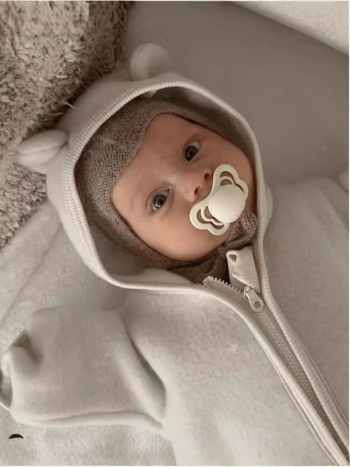 Bērnu komplekts: merino vilnas jaka ar kapuci un rāvējslēdzamu kombinezonu, akrila iekšpuse, mīksta virsma