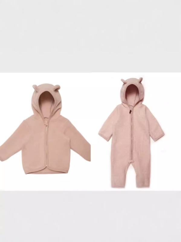 Bērnu komplekts: merino vilnas jaka ar kapuci un rāvējslēdzamu kombinezonu, akrila iekšpuse, mīksta virsma