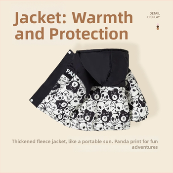 Bērnu Patchwork ziemas jaka, unisex, karikatūras raksts, rāvējslēdzējs, bieza poliestera audums