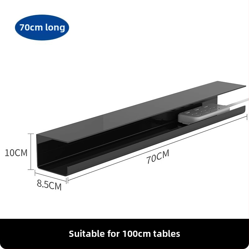 Zem galda kabelu pārvaldības plaukts — plastmasas, mūsdienīgs minimālisms (Materiāls: plastmasa; Stils: mūsdienīgs minimālisms; Izlaidums: 2025; Uzglabāšanas scenāriji: darbvirsma, viesistaba; Zīmols: Friendly)