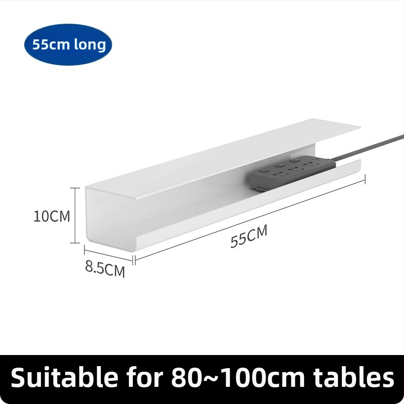 Zem galda kabelu pārvaldības plaukts — plastmasas, mūsdienīgs minimālisms (Materiāls: plastmasa; Stils: mūsdienīgs minimālisms; Izlaidums: 2025; Uzglabāšanas scenāriji: darbvirsma, viesistaba; Zīmols: Friendly)