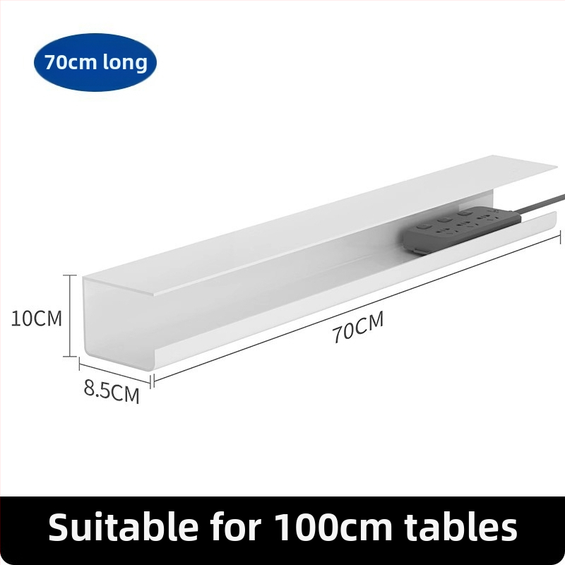 Zem galda kabelu pārvaldības plaukts — plastmasas, mūsdienīgs minimālisms (Materiāls: plastmasa; Stils: mūsdienīgs minimālisms; Izlaidums: 2025; Uzglabāšanas scenāriji: darbvirsma, viesistaba; Zīmols: Friendly)