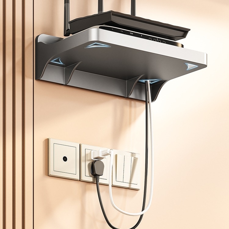 Stalak za router s 6 nivoa – organizator za modem, set-top box i kablove; montaža potrebna