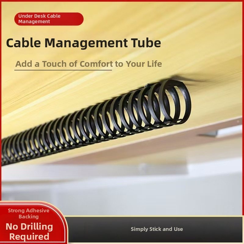 Zem darba galda kabelu vadības plaukts, PE materiāls, mūsdienīgs minimālisma stils, galda uzglabāšana, modelis oedh006, uzsākts 2024