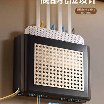 Wi-Fi router kutija za pohranu u vintage stilu, zidni ormarić za TV, polica za set-top box i upravljanje kabelima
