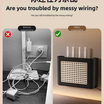 Wi-Fi router kutija za pohranu u vintage stilu, zidni ormarić za TV, polica za set-top box i upravljanje kabelima