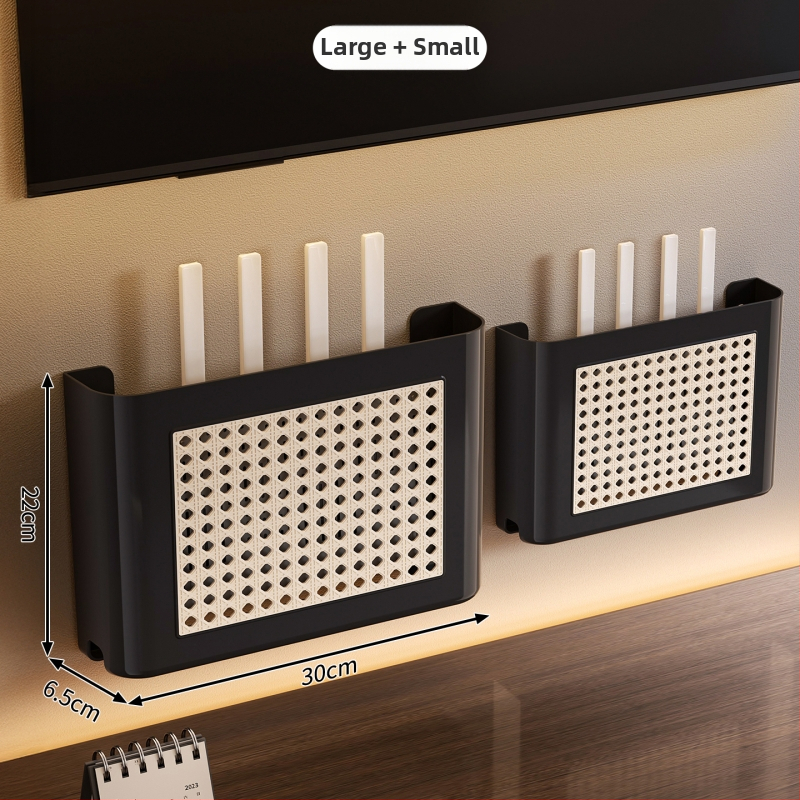 Wi-Fi router kutija za pohranu u vintage stilu, zidni ormarić za TV, polica za set-top box i upravljanje kabelima