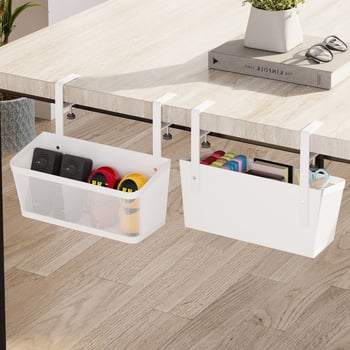 Органайзер за кабели под бюрото за компютър, карбонова стомана, настолен монтаж, 1 слой, настолен склад