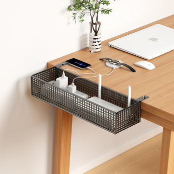 Organizator kablova ispod stola — željezni, montaža bez bušenja, 1 razina, uredska organizacija, otpornost na vlagu