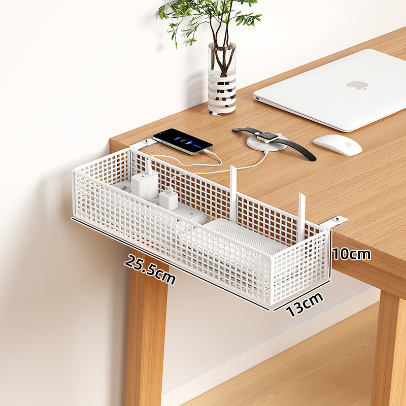 Organizator kablova ispod stola — željezni, montaža bez bušenja, 1 razina, uredska organizacija, otpornost na vlagu