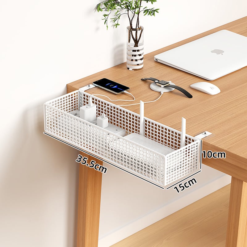 Organizator kablova ispod stola — željezni, montaža bez bušenja, 1 razina, uredska organizacija, otpornost na vlagu