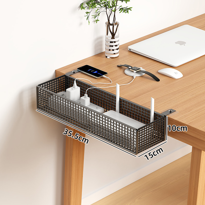 Organizator kablova ispod stola — željezni, montaža bez bušenja, 1 razina, uredska organizacija, otpornost na vlagu