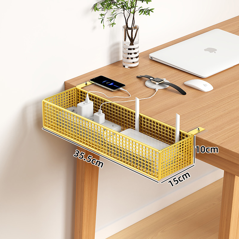 Organizator kablova ispod stola — željezni, montaža bez bušenja, 1 razina, uredska organizacija, otpornost na vlagu