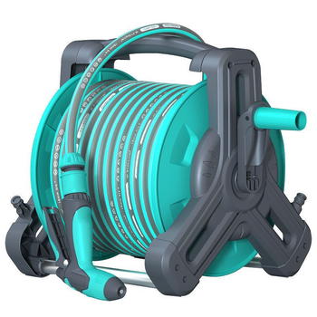 Voolikurull koos pritsimisotsikuga ja hoiustamisega aia kastmiseks - plastmasane pritsimisotsik, veesurve 7, kaal 2.5