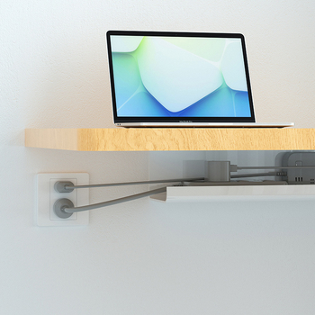 Държач за кабели под масата – PVC, прост стил навиване, за органайзер за кабели. EVERTE; Модел: Държач за кабели под масата