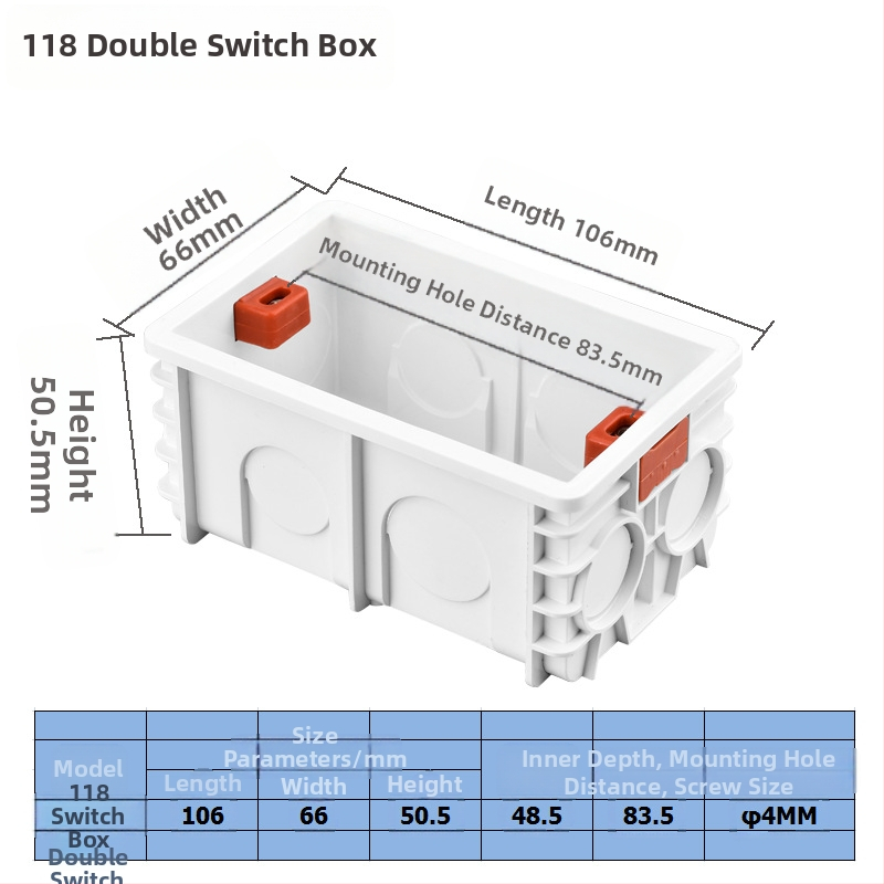 146 mudeli lüliti-pistikapp koos ühenduskarbiga, pinnapealne paigaldus, 86-tüüp, tulekindel