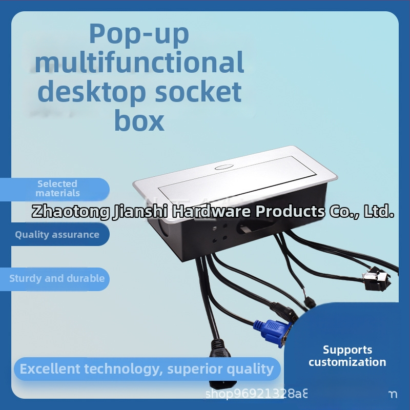 Vybúvacia vstavaná multifunkčná stolová zásuvka, značka Jian shi, inštalácia na stole