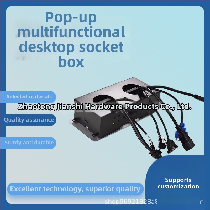 Vybúvacia vstavaná multifunkčná stolová zásuvka, značka Jian shi, inštalácia na stole