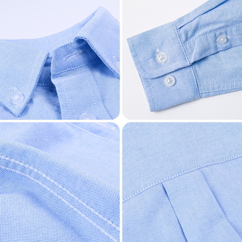 Bērnu oksforda kokvilnas krekliņš, garas piedurknes, smailā apkakle, 100% kokvilna, ikdienas akadēmiskais stils