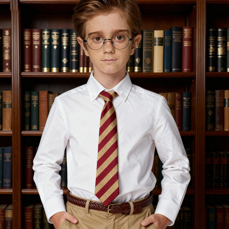 Bērnu oksforda kokvilnas krekliņš, garas piedurknes, smailā apkakle, 100% kokvilna, ikdienas akadēmiskais stils