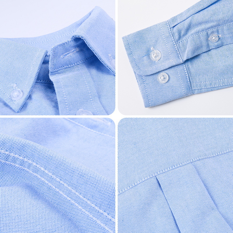 Bērnu oksforda kokvilnas krekliņš, garas piedurknes, smailā apkakle, 100% kokvilna, ikdienas akadēmiskais stils