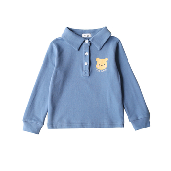 Bērnu polo krekliņš pavasarim un rudens, kolēģijas stils, ar apkakli, garas piedurknes, 95% kokvilna