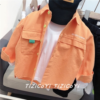 Bērnu krekliņš ar garām piedurknēm korejiešu stilā, 50% kokvilnas, pavasaris 2022