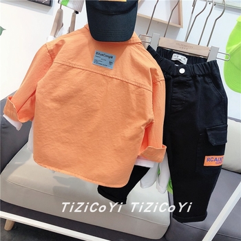 Bērnu krekliņš ar garām piedurknēm korejiešu stilā, 50% kokvilnas, pavasaris 2022